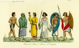 Kostüme von Männern und Frauen des nubischen Volkes (Barabra) von Dongola (Dunqulah) von Unbekannt