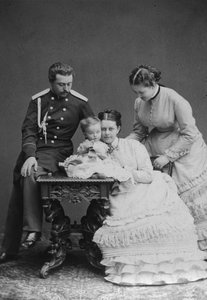 Graf Sergei Scheremetew und Gräfin Ekaterina Scheremetewa und Familie, 1870er Jahre von Unbekannt
