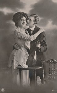 Paar mit Mandoline, ca. 1910 von Unbekannt