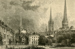 Coventry - Die Türme von Trinity, St. Michaels und Christ Church, 1898