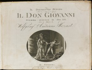 Titelblatt der Partitur der Oper Don Giovanni von Wolfgang Amadeus Mozart, 1801