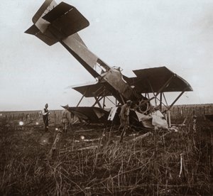 Abgestürztes Flugzeug, Tracy-le-Val, Nordfrankreich, ca. 1914-1918