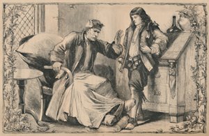 Crusoe wird von seinem Vater beraten, um 1870