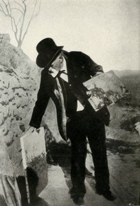 Cézanne mit Malerei und Palette