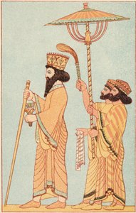 Darius I. 548-486 v. Chr., Achämenidenkönig von Persien ab 521, mit Begleitern, 1881