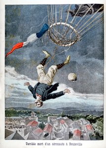 Tod eines Aeronauten über Beuzeville, Frankreich, 1899