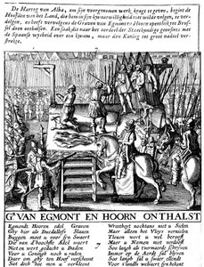 Enthauptung von Graf Egmont und Hoorn in Brüssel während der spanischen Tyrannei in den Niederlanden, 1568