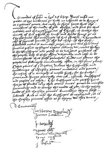 Erklärung der Bischöfe zugunsten der Macht von König Heinrich VIII., 16. Jahrhundert, 1840 von Unbekannt