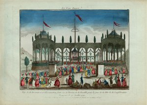 Dekoration und Beleuchtung der Bastille für das Fest der Föderation am 14. Juli 1790 von Unbekannt