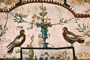 Dekoration in den Katakomben von Praetextatus an der Via Appia, Rom, Italien, 1928 von Unbekannt