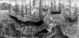 Abreise von Heinrich VIII. aus Dover, Mai 1520, 1902 von Unbekannt