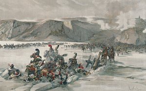 Zerstörung der sich zurückziehenden Russen am Satschan-See, 1805, 1896
