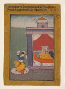 Desvarati Ragini: Folio aus einer Ragamala-Serie, 1605-06 von Unbekannt