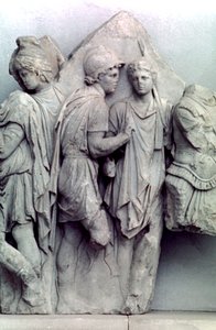 Detail vom Telephos-Fries des Pergamonaltars, 164-156 v. Chr. von Unbekannt