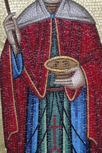 Detail eines orthodoxen Mosaiks in einem Dorf in Troodos. Heilige Paraskevi (Sainte Parasceva)