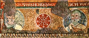 Detail des Frieses aus der Basilika des Heiligen Kreuzes, Rom, Italien, 1928 von Unbekannt