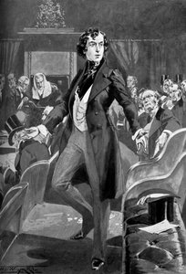 Disraelis erste Rede im House of Commons, 19. Jahrhundert, ca. 1905 von Unbekannt