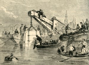 Taucherglocke, verwendet beim Bau des Themsetunnels, um 1878 von Unbekannt