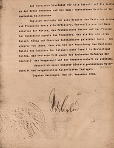 Dokument zur Abdankung von Kaiser Wilhelm II. von Deutschland, 9. November 1918 von Unbekannt