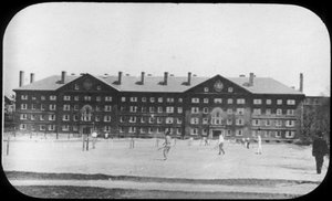 Schlafsaalgebäude, Harvard University, Massachusetts, USA, spätes 19. oder frühes 20. Jahrhundert