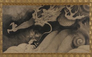 Drache, Wellen und Wolken, Momoyama-Periode, 1568-1615 von Unbekannt
