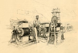 Dynamo-Elektromaschinen, betrieben durch Dampf und erzeugen Magneto-Elektrizität, 1882 von Unbekannt