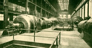 Dynamomaschinen im großen unterirdischen Kraftwerk an der Lots Road, Chelsea, 1930 von Unbekannt