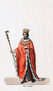 Earl of Surrey, Kostümentwurf für Shakespeares Stück, Heinrich VIII., 19. Jahrhundert von Unbekannt