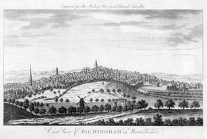 Ostansicht von Birmingham in Warwickshire, 1779