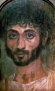 Ägyptisches Fayum-Porträt eines Mannes, römische Zeit, 2. Jahrhundert n. Chr.
