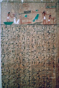 Ägyptische Hieroglyphen aus einem Totenbuch