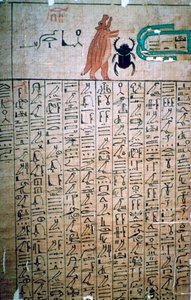 Ägyptische Hieroglyphen aus einem Totenbuch