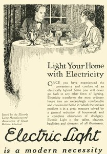 Elektrisches Licht ist eine moderne Notwendigkeit, 1920