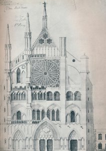 Erhebung des Nordquerhauses, Westminster Abbey, mit Wrens Plan zur Restaurierung