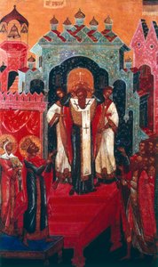 Erhebung des Kreuzes während eines russisch-orthodoxen Gottesdienstes, 19. Jahrhundert