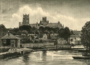 Ely Cathedral, von der Eisenbahnbrücke, 1898 von Unbekannt