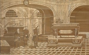 Kaiser Nikolaus I. am Sarg von Kaiser Franz I. von Österreich, um 1835 von Unbekannt