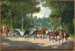 Kaiserin Elisabeth in einer Kutsche im Wiener Prater, ca. 1860 von Unbekannt