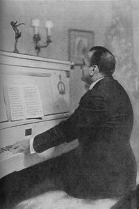 Enrico Caruso - Italiens berühmter Tenor am Klavier von Unbekannt