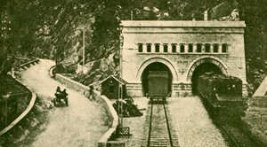 Eingang des Simplontunnels, 12,12 Meilen lang, verbindet die Schweiz und Italien, um 1930 von Unbekannt