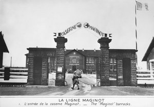 Eingang zu den Maginot-Kasernen, Maginot-Linie, Frankreich, ca. 1935-1940