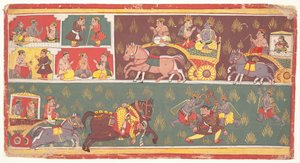 Episoden aus Krishnas Leben: Folio aus einem Bhagavata Purana, ca. 1700 von Unbekannt