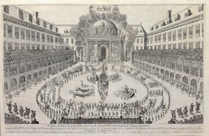 Reiterballett im Hof der Wiener Hofburg von Unbekannt