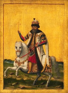 Reiterporträt des Zaren Michail I. Fjodorowitsch von Russland 1596-1645, c. 1650-1660