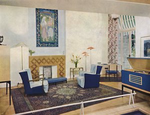 Ausstellungswohnzimmer entworfen von Esmé Gordon, ca. 1945 von Unbekannt