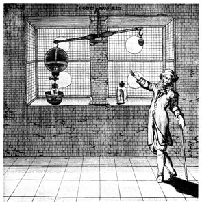 Experiment zur Demonstration, dass Luft Gewicht hat, 1672 von Unbekannt