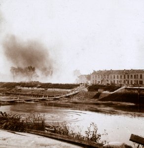 Explosion, Nieuwpoort, Flandern, Belgien, ca. 1914-1918