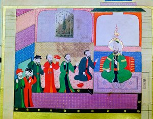 Ezechiel prophezeit den Ältesten Israels während der Gefangenschaft in Babylon, ca. 600 v. Chr., 16. Jahrhundert