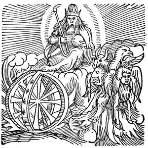 Ezekiels Vision eines Wagens im Himmel, ca. 614 v. Chr. von Unbekannt