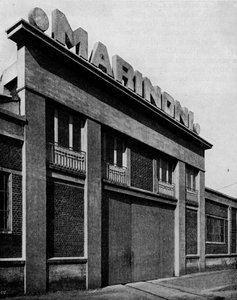 Fassade der Ateliers Marinoni, Montataire Oise, Architekten Perret Frères, ca. 1928